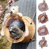 Shenmeida Small Animal Carrier Bag Cute Doll Decor Portable Breathable Travel Bag Warm Pet Hideaway Bed Pet for Small Animals Hamster Gerbil Squirrel Guinea Pig Chinchilla