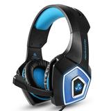 Bass Surround Gaming Headphones Noise Cancelling Soft Memory Earphones with LED Lights