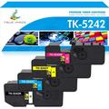 TK5242 Toner Cartridge 4-Pack Compatible for Kyocera TK-5242 1T02R70US0 TK-5242K TK-5242C TK-5242M TK-5242Y ECOSYS M5526cdn M5526cdw M5026cdn M5026cdwï¼ˆBlack Cyan Magenta Yellowï¼‰