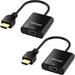 HDMI to VGA with Audio 2 Pack Gold-Plated Active HDMI to VGA Adapter (Male to Female) with Micro USB Power