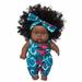 Yaman African American Baby Doll Black African Black Baby Cute Curly Black 8-Inch Baby Toy Cloth