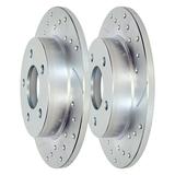 AutoShack Rear Drilled Slotted Brake Rotors Silver Pair of 2 Driver and Passenger Side Replacement for 2004-2008 2009 2010 2011 2012 2013 Mazda 3 2010 Mazda 3 Sport 2.0L 2.3L 2.5L FWD PR41368DSZPR