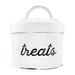 AuldHome Enamelware Cat Treat Container Small White Rustic Pet Treats Jar