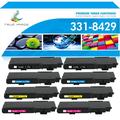 True Image 8-Pack Compatible Toner Cartridge for Dell 331-8429 Work with Dell Color Laser C3760dn C3760n C3760dnf C3765dnf MFP Printer (2*Black 2*Cyan 2*Magenta 2*Yellow)