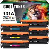 Cool Toner 6-Pack Compatible Toner Replacement for HP CF211A CF212A CF213A LaserJet Pro 200 Color M251n M251nw MFP M276n M276nw Pritner Ink 3x Black Cyan Magenta Yellow