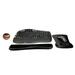 Logitech MK550 Comfort Wave Wireless Keyboard & Mouse Combo Home Office Active Lifestyle Must-Have Modern Bundle with Mini Portable Wireless Bluetooth Speaker Gel Wrist Pad & Gel Mouse Pad