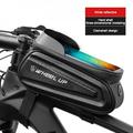 Factory Price!Bike Phone Front Frame Bag Bicycle Bag Waterproof Bike Phone Mount Top Tube Bag Bike Phone Case Holder Accessories Cycling Pouch Compatible with Phones Below 7.0