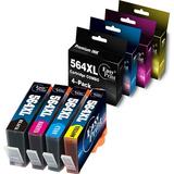 EASYPRINT Compatible (4-Pack 1-Black 1-Cyan 1-Magenta 1-Yellow) 564XL Ink Cartridges 564 for HP DeskJet 3520 3522