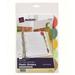 Avery-2PK Insertable Style Edge Tab Plastic Dividers 7-Hole Punched 5-Tab 8.5 X 5.5 Translucent 1 Set