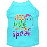 Mirage Pet Products Too Cute to Spook-Girly Ghost Screen Print Dog Shirt Aqua Sm