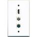 RiteAV - 1 Port HDMI and 1 Port RCA Blue and 1 Port Coax Cable TV- F-Type Wall Plate