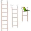 Walbest Wooden Bird Ladder for Cage Bird Parrot Step Ladders Toys Cage Hanging Pet Cage Ladders Climbing Ladder for Parakeets Parrots Cockatoo Lovebirds 4 Steps (7.87inch)