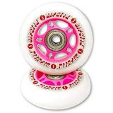 Razor Ripstik 76mm Replacement Wheels with ABEC-5 Bearings - Pink/White Polyurethane