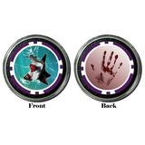 Card Guard - Scary Clown - Halloween Protector Holdem Poker Chip / Card Cover - Purple