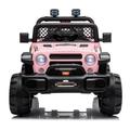 Dual Drive 12V 4.5A.h with 2.4G Remote Control off-road Vehicle Waterproof Remote Control Car with Charger for 1-2 Hrs Play 3 Speeds Options Gift for Boys Kids Pink