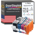 Remanufactured DoorStepInk Ink Cartridges for Canon PGI-5 Black and CLI-8 Cyan Magenta and Yellow (4Pack)