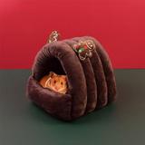 Pet Winter House Warm Bed Nest Accessories for Hamster Guinea Pig Hedgehog Chinchilla Hamster Hedgehog Chinchilla and Small Animals Christmas