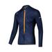 Santic Striped Mens Cycling Jersey Long Sleeve Bicycle Shirt Bike Jersey for Cyclist Navy XS