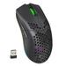 Lightweight Wireless Gaming Mouse Rechargeable Computer Mouse with Honeycomb Shell Led Light 4 Adjustable DPI 2.4GHz. JH15