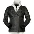 Z1R Ordinance 3 in 1 Womens Leather Motorcycle Jacket Black 3W