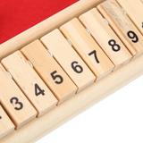 OTVIAP Shut The Box Game Wooden Shut The Box Game 4 Sided 10 Numbers Board Tabletop Pub Game For Kids Adults Wooden Game