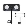 RECTANGULAR BICYCLE BIKE MIRROR BLACK WITH CLEAR REFLECTOR Bike part Bicycle part bike accessory bicycle part