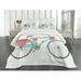Bicycle Bedspread Set King Size Classic Touring Bike with Derailleur and Saddlebags Healthy Active Lifestyle Travel Quilted 3 Piece Decor Coverlet Set with 2 Pillow Shams Multicolor by Ambesonne