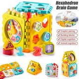 OUSITAID 6-in-1 Activity Cube Baby Educational Musical Toy Early Development Learning Toys with 6 Different Activities Best Gift for Babies