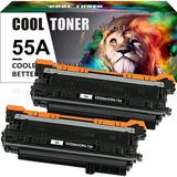 Cool Toner Compatible Toner Replacement for HP 55A CE255A 55X CE255X P3015 P3015n P3015d P3015dn P3015x Pro 500 MFP M521dn M525f M525dn M521 LaserJet Printer Ink Black 2-Pack