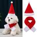 AURORA TRADE 1 Set Pet Hat Super Soft Friendly to Skin Non-Irritation Windproof Easy-wearing Enhance Atmosphere Polar Fleece Dog Plush Santa Claus Hat Scarf Party Decoration Pet Supplies