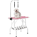 Topeakmart 36 Adjustable Pet Grooming Table with 2 Grooming Loops & Basket Pink