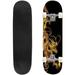 Golden Dragon running down diagonally on a black Outdoor Skateboard Longboards 31 x8 Pro Complete Skate Board Cruiser