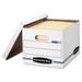 Bankers Box EASYLIFT Basic-Duty Strength Storage Boxes Letter Files 12.75 x 13.25 x 10.5 White/Blue 12/Carton