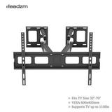 Fithood LEADZM TMSS-104 32 -70 Corner Full Motion Articulating TV Wall Mount Bracket Max Weight 50Kg VESA 600*400