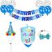 Pet Birthday Dog Bowtie Scarf Bandana Happy Birthday Banner Balloon Set Doggie Birthday Party Supplies Decorations Blue