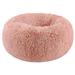 BODISEINT Modern Soft Plush Round Pet Bed for Cats or Small Dogs Mini Medium Sized Dog Cat Bed Self Warming Autumn Winter Indoor Snooze Sleeping Cozy Kitty Teddy Kennel (S(19.7â€�Dx7.9 H Pink)