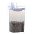 Pet Food Storage Container Airtight Dog Cats Foods Container with Measuring Cup Clear 2.5L