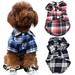 Yirtree Pet Basic Plaid Shirt All Breeds Dog Clothes Small Dog Plaid Shirt Medium Dog Shirt Large Dog Shirt Cat T Shirt for All Seasons