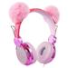 Kids Headphones Charlxee Unicorns Wired Headsets with Gifts Packing include Sticker&Bracelet for Girls Built-in Mic&On/Over Ear HD Stereo for Online Study/School/Tablet with Nylon Cable-Pink-Pom