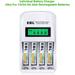 EBL Rechargeable AAA Batteries 1100mAh (4 Counts) with 907 LCD Individual AA/AAA Rechargeable Battery Charger