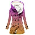 Lovskoo Winter Coats for Women 2023 Trendy Vintage Ethnic Sherpa Fleece Lined Jackets Hooded Double Breasted Solid Color Mid Length Solid Color Temperament Jacket Pink