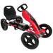 Race Z Pedal Go Kart - Red - Kids Sporty Graphics on The Front Fairing Adjustable Bucket Seat 4 Spoke Rims w/ 12 EVA Wheels Sporty Steering Wheel Kids Go Kart Ages 4+