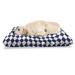 Blue Pet Bed Classical Old Fashioned Checkered Pattern Geometric Diagonal Skewed Squares Resistant Pad for Dogs and Cats Cushion with Removable Cover 24 x 39 Navy Blue and White by Ambesonne