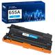 1-Pack 655A Cyan Toner Cartridge Compatible for HP 655A CF451A Color LaserJet Enterprise M652dn M652n M653dn Printer