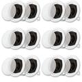 Acoustic Audio R191 In Ceiling / In Wall Speaker 6 Pair Pack 2 Way Home Theater Flush Mount