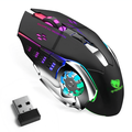 UrbanX Rechargeable Wireless Mouse Multi-Device (Tri-Mode:BT 5.0/4.0+2.4Ghz) with 3 DPI Options Ergonomic Optical Portable Silent Mouse for Dell Alienware X17 R1 Gaming Laptop Purple Black