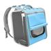 Pet Carrier Backpack Portable Ventilation Transparent Window Breathable Easier Carrying Dogs Below 6kg Cats Below 9kg for Hiking Traveling Blue