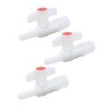 Unique Bargains 3pcs Fish Bowl Water Tube Straight Joint Control Valve White 10mm x 20mm