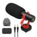 Andoer Camera Microphone Cardioid Condenser Mic with 3.5mm Port Anti-Shock Mount Sponge & Furry Windshield