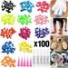 Colorful Pet Cat Soft Claws Nail Covers for Cat Claws with Glue and Applicators Soft Cat Nail Caps Claws Covers for Cats Paws Grooming Claw Care 100pcsï¼ˆFuchsiaï¼ŒXLï¼‰